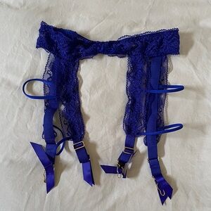Agent Provocateur Royal Blue Lace Garter Belt